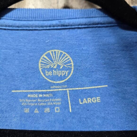 Be Hippy Blue Come Together Peace Sign Graphic T-Shirt Unisex - Picture 5 of 5